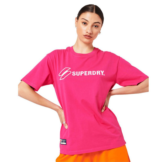 Superdry Γυναικεία κοντομάνικη μπλούζα Code Sl Applique Loose Tee